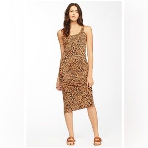 Billabong Warm Waves Midi Dress- Leopard, Bodycon- Size Small